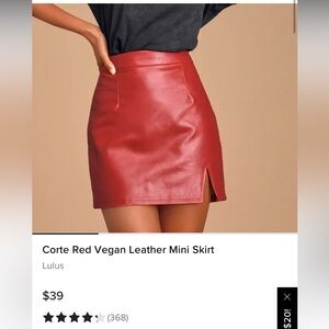 Lulus Corte red vegan leather mini skirt